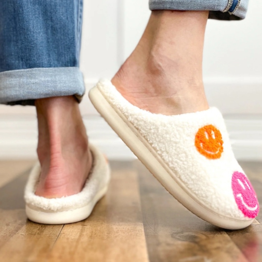 Multi Colored Smiley Face Slippers - Picture 6 of 9